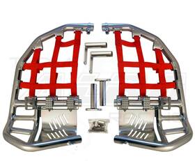 211-t7-sr Alba Racing Honda Trx 400ex Nerf Bars Pro Peg Silver Red 211 T7 Sr