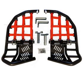 251-t7-br-blem Alba Racing Yfz 450r 450x Nerf Bars Pro Peg Black Red Nets Blemish