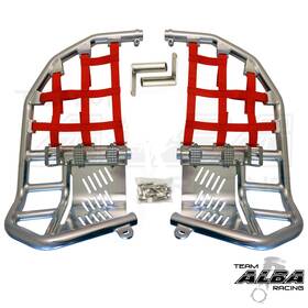255-t7-sr Alba Racing Honda Trx 250r Nerf Bars 88-89 Pro Peg Silver/red