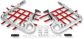602-2135 Dg Performance Fat Series Alloy Nerf Bars Silver/red For Honda Trx400 2001-2005