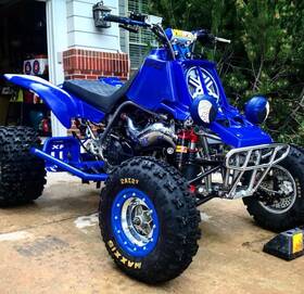 Extreme Fabrication Racing - Xfr Ps203-blu-web Yamaha Banshee Pro Peg Foot Heel Guard Nerf Bars Ps203-blu Vibrant Blue
