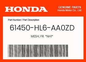 61450-hl6-aa0zd Honda Genuine Mesh Fr. Nh1 -
