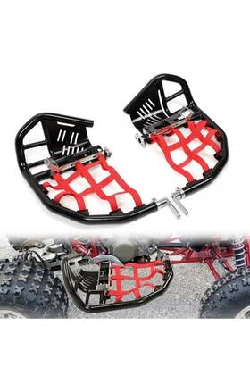 Jy Performance 754003858389 For Honda Trx 450r All Years Red Nets Pro Peg Sportrax Nerf Bars Heel Guard Pair