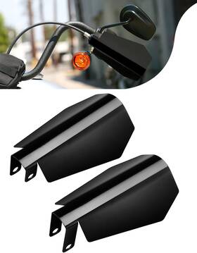 Hdhg-00201 Kemimoto 1 Pair Motorcycle Handguards Coffin Cut Hand Shields Black