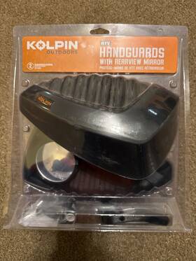 97300 Kolpin Hand Guard With Mirror - Pair Black For Atv Utv New As Shown