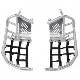 1166320007 Tusk Foot Peg Nerf Bars With Heel Guards Silver Black Webbing