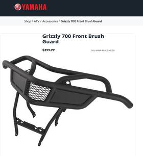 B4f-f84l0-v0-00 Yamaha Oem 16ft-25ft Grizzly 700 Front Brushguard Black