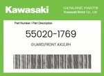 Kawasaki Genuine Guard,front Axle,rh 55020-1769. Fixed Price $13.45.