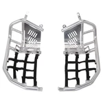 Tusk Foot Peg Nerf Bars & Heel Guards Silver Black Webbing Fits 450 Quadracer. Fixed Price $199.88.