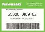 Kawasaki Genuine Guard,front Arm,lh,f.black 55020-0109-6Z. Fixed Price $31.86.