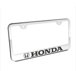 Automotive Gold For Honda License Plate Frame Polished Chrome Laser Black Etched. Fixed Price $19.94.