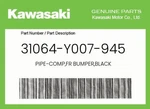 Kawasaki Genuine Pipe-comp,fr Bumper,black 31064-Y007-945. Fixed Price $175.26.