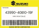 Suzuki Genuine Grip, Front (blue) 43990-40B10-19F. Fixed Price $124.98.