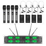 8 Channel Pro Uhf Audio Wireless Microphone System 4 Handheld Headset Lavalier. Fixed Price $299.00.