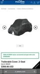 Oem Polaris Rzr Xp 2-SEAT Trailerable Cover 2884521. Fixed Price $300.00.